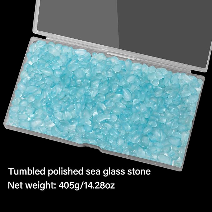 QEQEKAKA Sea Glass Stones for Crafts About 1LB Glass Pebbles Gemstones Bulk for - Image 5