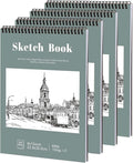 4 Pack Sketch Book, 9 x 12 Inch Sketchbook, 68lb/100gsm Top Spiral Bound Sketch by Prudiut