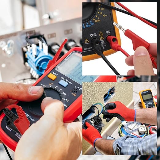Sumnacon Multimeter Test Lead Set - Stackable Banana Plug to Test Hook, Banana Plug to Alligator Clips Test Cable Kit, Flexible Silicone Electrical Test Wire Leads with Protective 6.6 Ft/2M