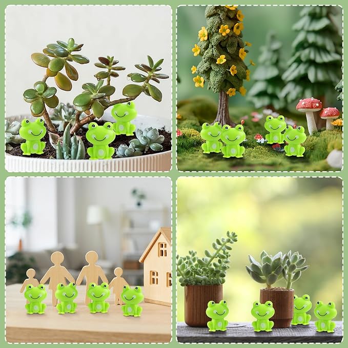 BuQiuRen 150Pcs Mini Green Plastic Frogs, Tiny Frogs Figurines Small Frog to - Image 6