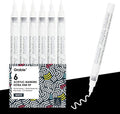 Grabie 6 White Acrylic Paint Markers, 0.7mm Extra Fine Tip Acrylic Paint Pens by Grabie