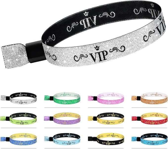 100 Colored Wristbands for Concerts & Parties - Lightweight, Disposable, Silver