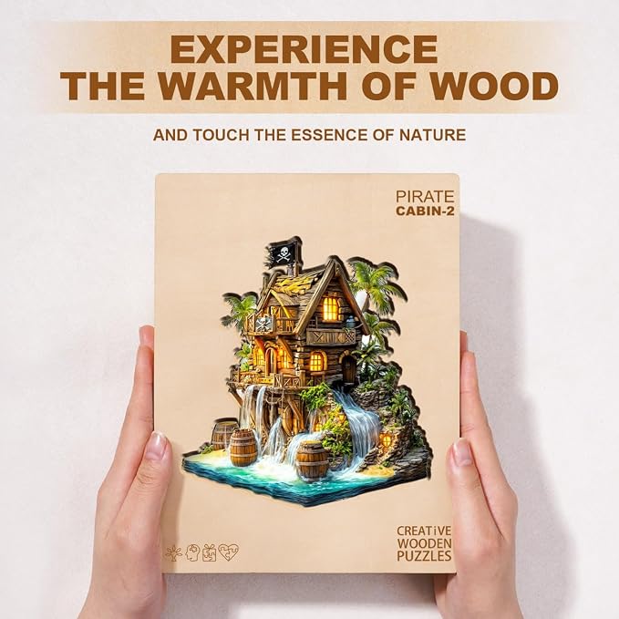 Wooden Puzzles for Adults, Pirate Cabin Wooden Puzzles 210 Pieces, Unique - Image 9