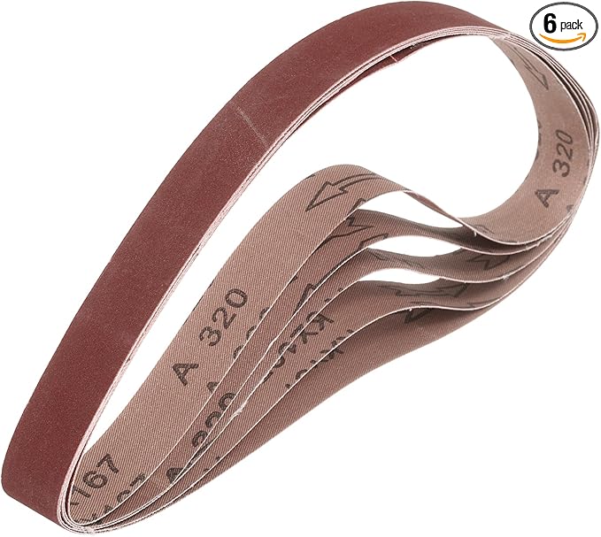 HARFINGTON 2 x 36 Inch Sanding Belts, 6 Pcs 320 Grits Aluminum Oxide Abrasive Belt Sander File Belt for Woodworking, Metal Polishing, Knife Sharpener