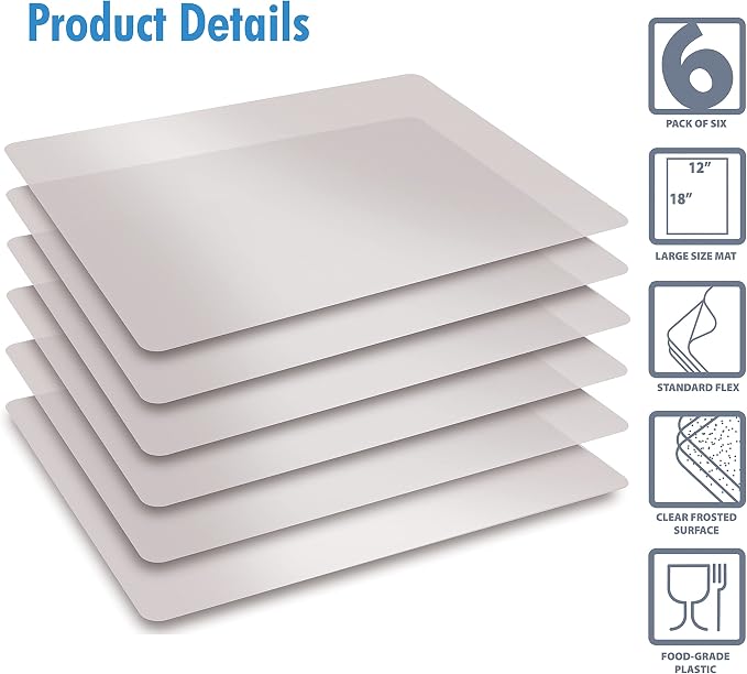Better Kitchen Products Extra Thick Flexible Frosted Clear Plastic Cutting Mats - Image 3