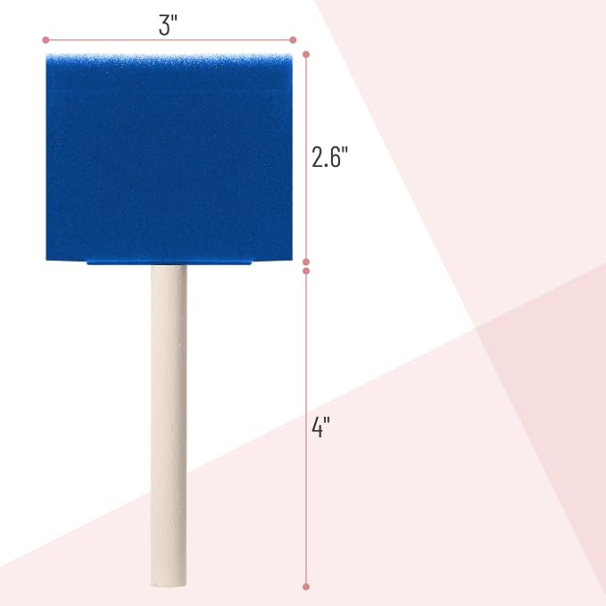 Bates 3-Inch Foam Paint Brushes, 24 Pack - Image 3