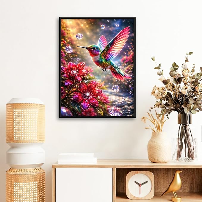 Hummingbird Diamond Art Kits for Adults Beginners 12x16 in, DIY Craft Gift | - Image 2