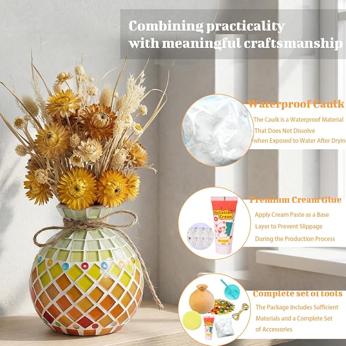 DIY Mosaic Vase Kit for Adults - Image 5