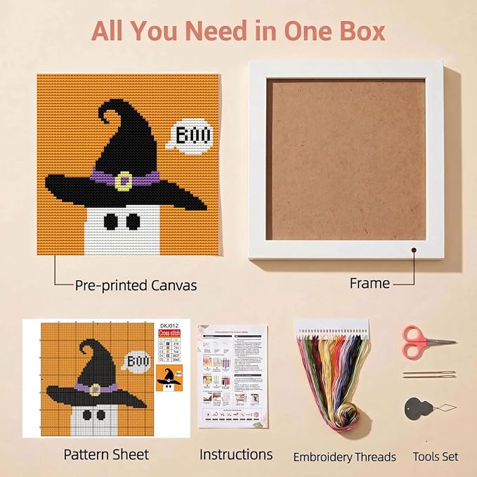 WUSARPLY Halloween Stamped Cross Stitch Kits - Image 2