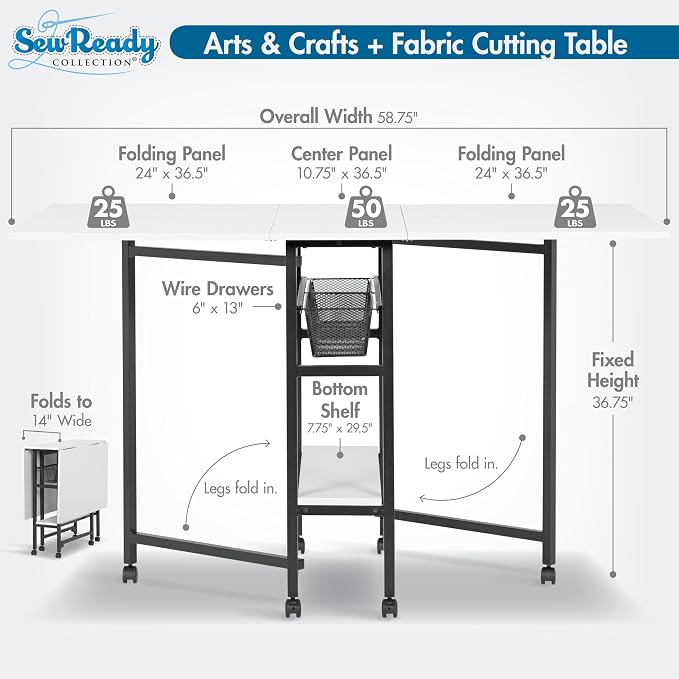 Studio Designs Sew Ready Fabric Cutting Standing Table - Image 3