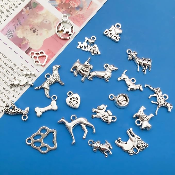 WOCRAFT 120pcs Antique Silver Dog Charm - Image 3