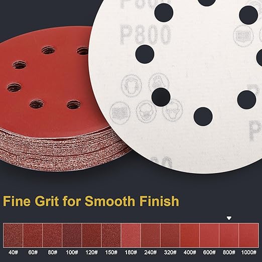 100 PCS 5 Inch Sanding Discs 800 Grit Hook and Loop Adhesive Round Sandpaper for Random Orbital Sander