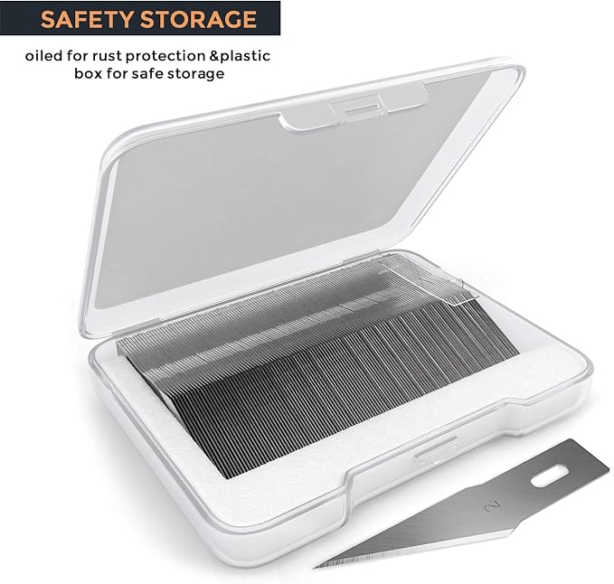 Nicpro 120 PCS Hobby Blades Set SK-5, Utility Refill #2 Art Blades Refill - Image 8