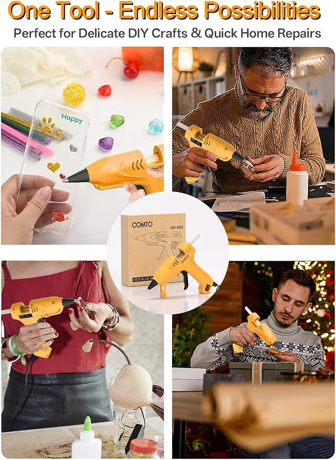 Mini Hot Glue Gun with 30 Glue Sticks, Precision Glue Flow, Extra-Long 55" Cord - Image 8