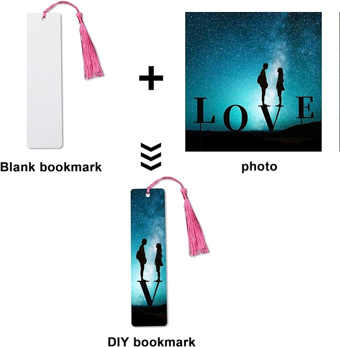 50 Pcs Sublimation Bookmark Blank Heat Transfer Aluminum Metal Bookmarks Bulk - Image 4