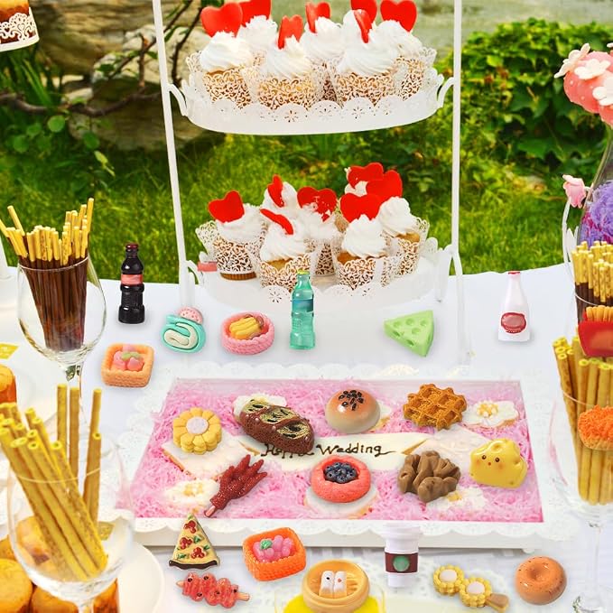 DULEFUN 100pcs Miniature Foods Drink Bottles Toys, Mixed Mini Resin Food Drinks - Image 7