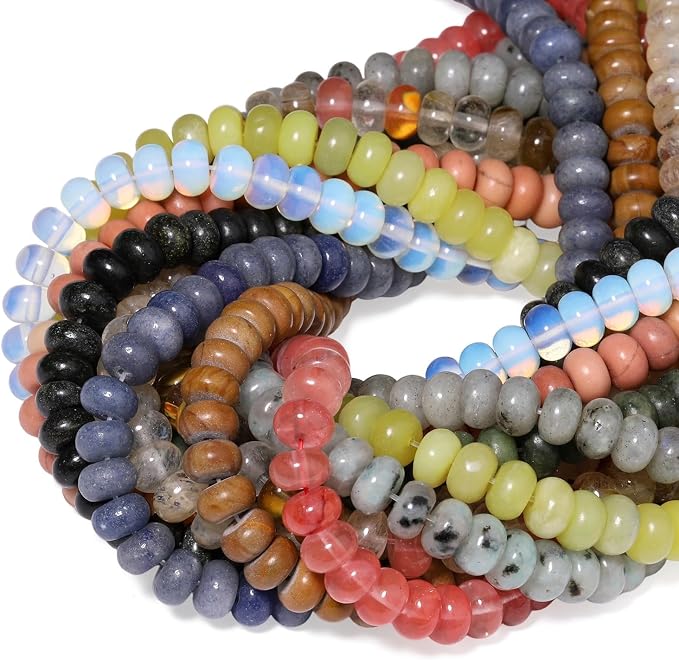 Songxi 5x8mm Natural Matte Red Rhodonite Stone Rondelle Beads, Gemstone - Image 9