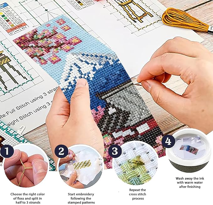 ACRNIGHEET 6PCS Cross Stitch Bookmark Kit - Image 4