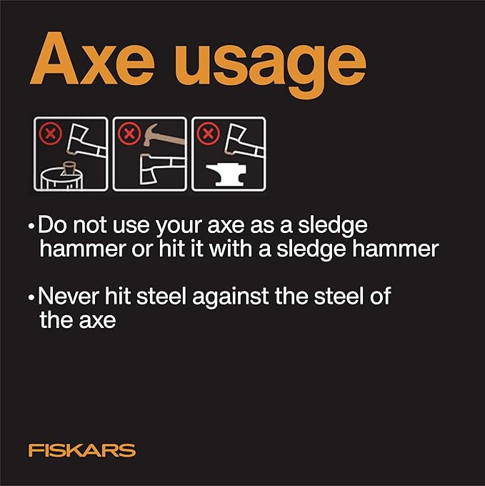 Fiskars X11 Splitting Axe Hatchet, 17" Tree Branch Cutter and Wood Axe for Small Logs with Shock-Absorbing Handle