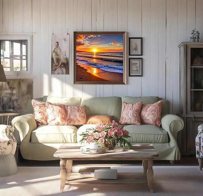 5D Diamond Painting Kits for Adults Beginner, Sunset Landscape Beach Diamond - Image 3