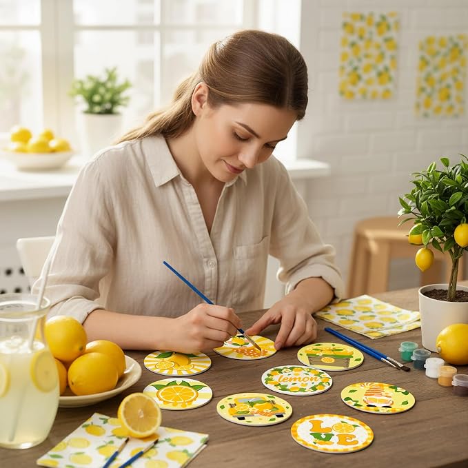 Reallnaive 8 Pcs Lemon Paint by Numbers Kit - Image 6