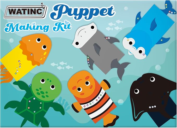 WATINC 6Pcs Hand Puppet Making Kit, Art Craft Felt Sock Puppet Toys, Creative - Image 7