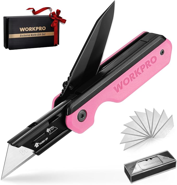 WORKPRO 2-in-1 Folding Knife/Utility Knife, Quick-Change Box Cutter by WORKPRO
