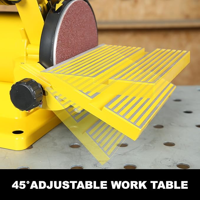 4.3A Belt Sander, 4 x 36 in. Belt & 6 in. Disc Sander, Double Dust Exhaust Port, Steel Base, 2Pcs Sandpapers Included