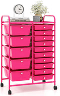 Giantex 15 Drawers Rolling Cart, Classroom Organizers, Storage Cart by Giantex