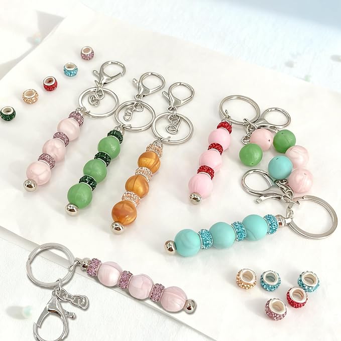 84Pcs Beadable Keychain Set, DIY Making Kit - Image 5