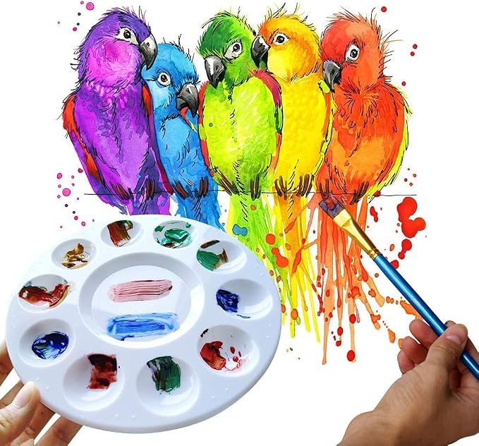 10Ps Paint Tray Palette, Plastic Round Pallet - Image 2
