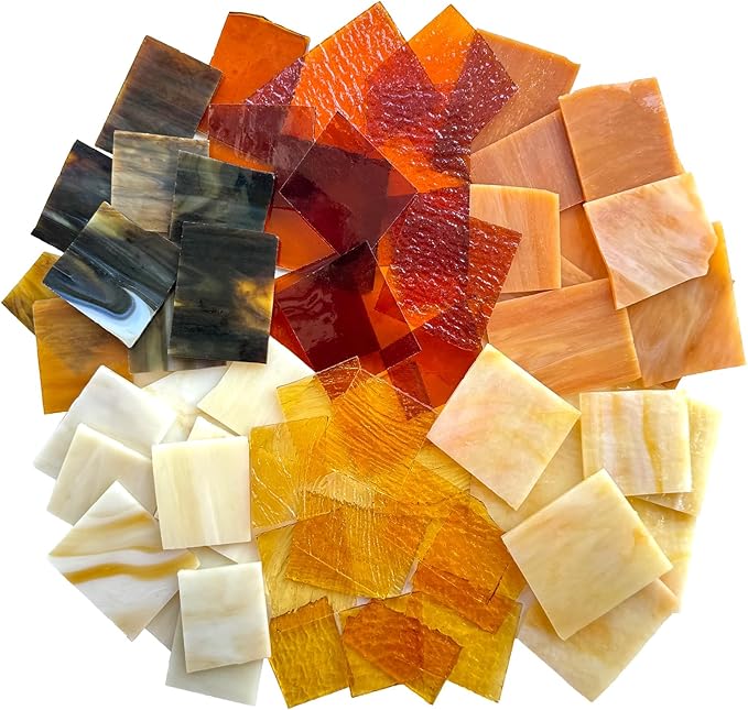 ILLUCKAI 2.2lb Irregular Stained Glass Scraps, Stained Glass Sheets, Mosaic by ILLUCKAI