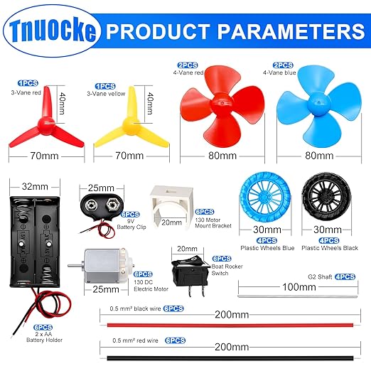 6 Set Electric DC Motor Kit, Electric Small Motor 3-12V 25000 RPM - Image 3