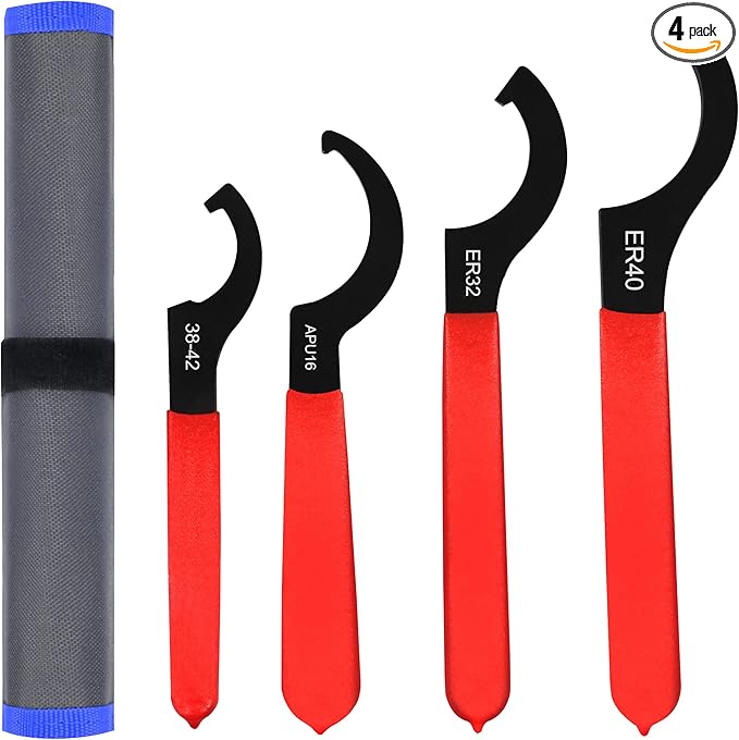 4pcs Coilover Spanner Wrench Set Adjustable Shock Wrench Heavy Duty Steel C Spanner for Most Coil Overs Shocks Adjustment and Suspension System
