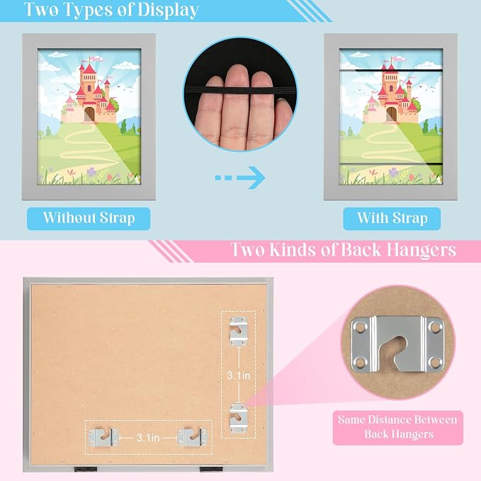Kids Art Frames, 8.5x11 Front Opening Kids Artwork Frames Changeable, Holds 50 - Image 3