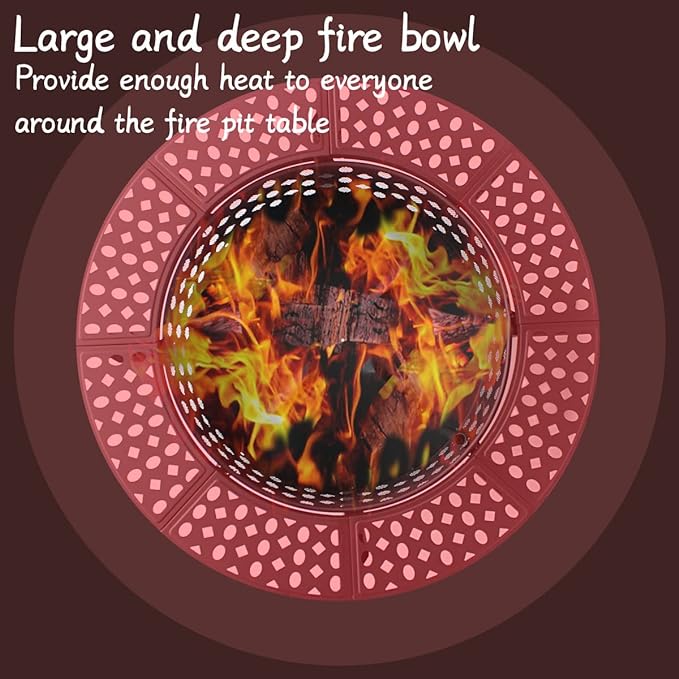 OutVue 36 Inch Fire Pit with 2 Grills, Wood Burning Fire Pits - Image 5