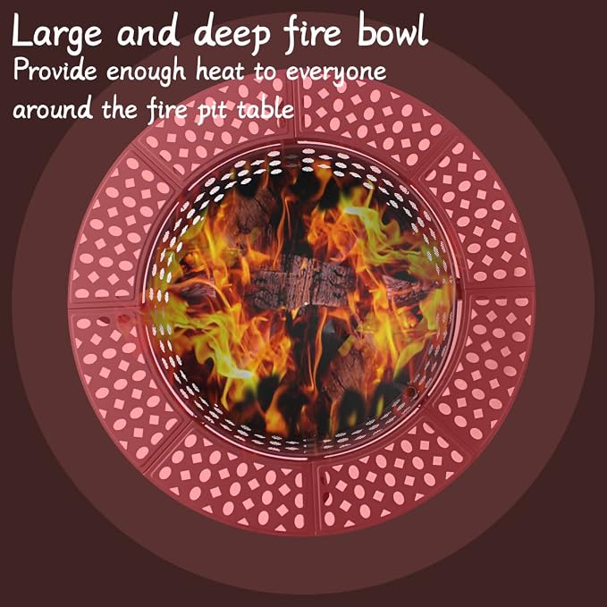 OutVue 42 Inch Fire Pit with 2 Grills, Extra Large Wood Burning Fire Pits - Image 4