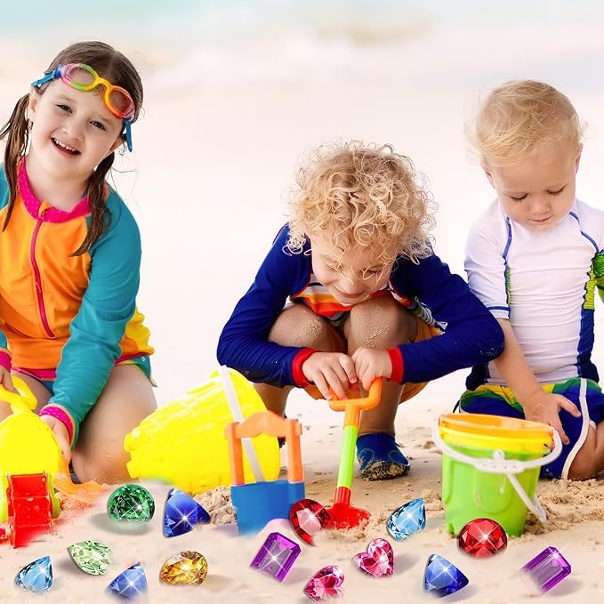 MARFOREVER 100 Pcs Toys Gems Pirate Treasure Jewels Fake Acrylic Gems Colorful - Image 4