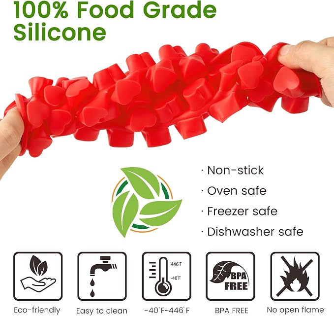 JOERSH Heart Candy Molds, 220 Cavities, Non Stick, - Image 3