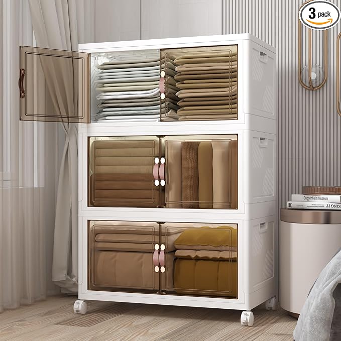 UAMFURI Stackable Storage Bins, 525QT Collapsible Drawers by UAMFURIDirect