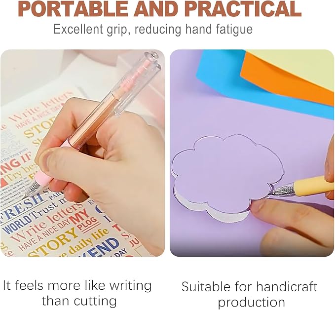 6 Pack Retractable Craft Pen Set 6 Colors Precision Paper Cutter - Image 5