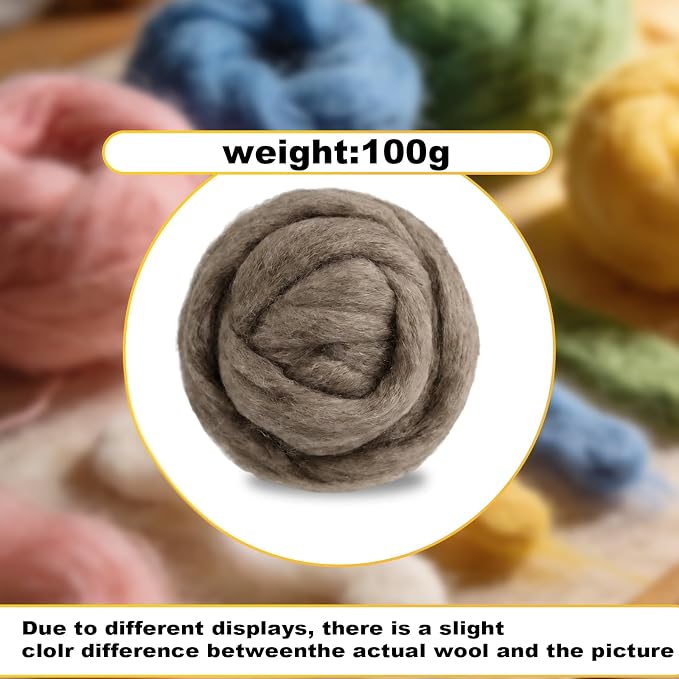 Wool Roving-3.5oz Needle Felting Wool, Soft Multi-Color Wool Fiber, Perfect - Image 2