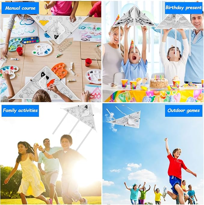 20 PCS DIY Color Filled Kite for Kids Kite Making Kit Bulk, Painting Kites - Image 6