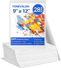 Canvases for Painting 28 Pack, 9 x 12 inch Blank Painting Canvas Boards by YONEVALON