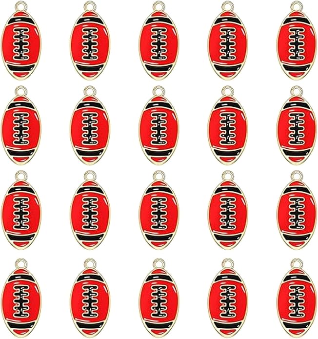 20PCS Sports Charms Enamel Basketball Baseball Pendant Charms by ANGLESJELL