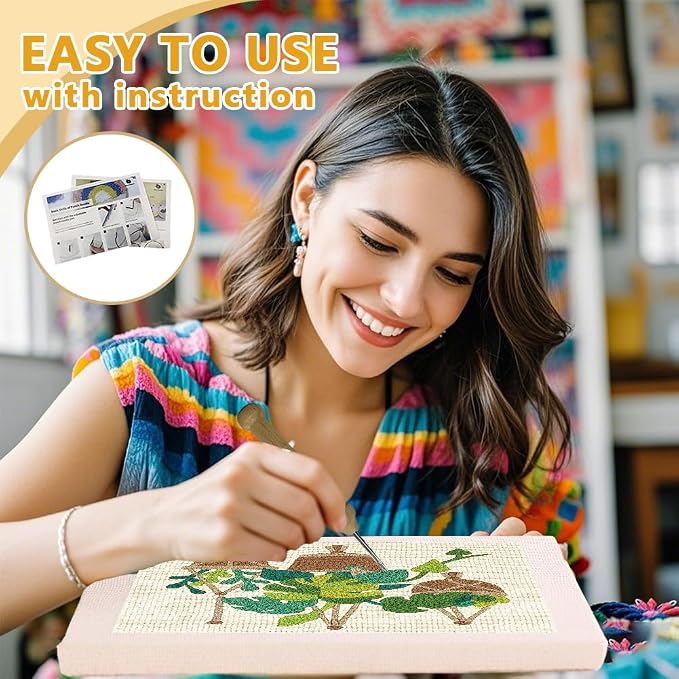 DOODLREAM Monstera Deliciosa DIY Punch Needle Embroidery Kit - Image 3