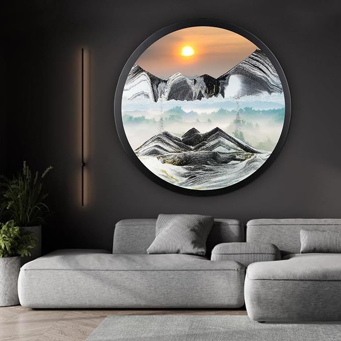 24" Moving Sand Art, 3D Sand Art Pictures Deep Sea Sandscape Living Room by Unknown