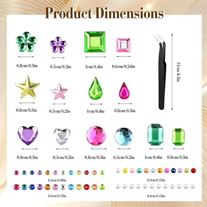 4459 Pcs Gem Stickers Rhinestone Stickers Self-Adhesive Rhinestones Acrylic - Image 2