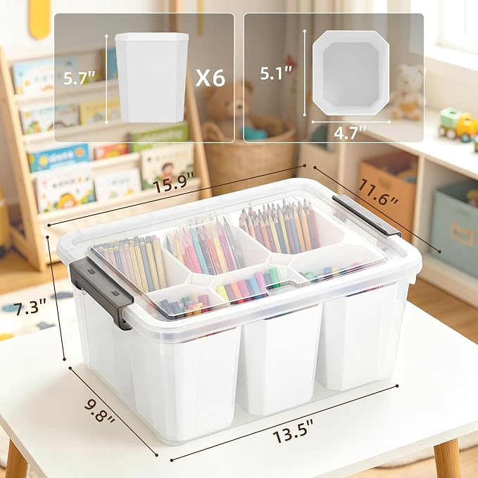 Citylife 17 QT Plastic Storage Bins Clear Storage Box - Image 3
