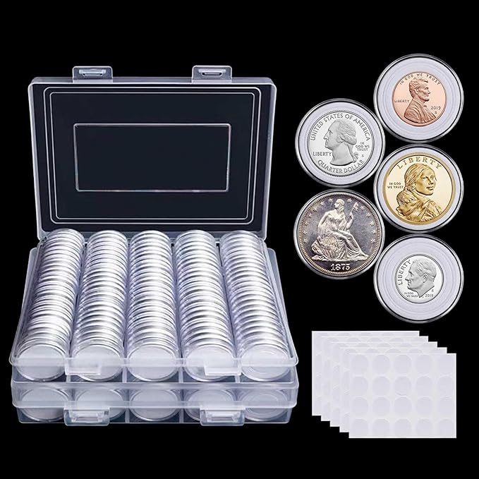240 Pieces 30mm Coin Capsules Coin Holders by Suremita